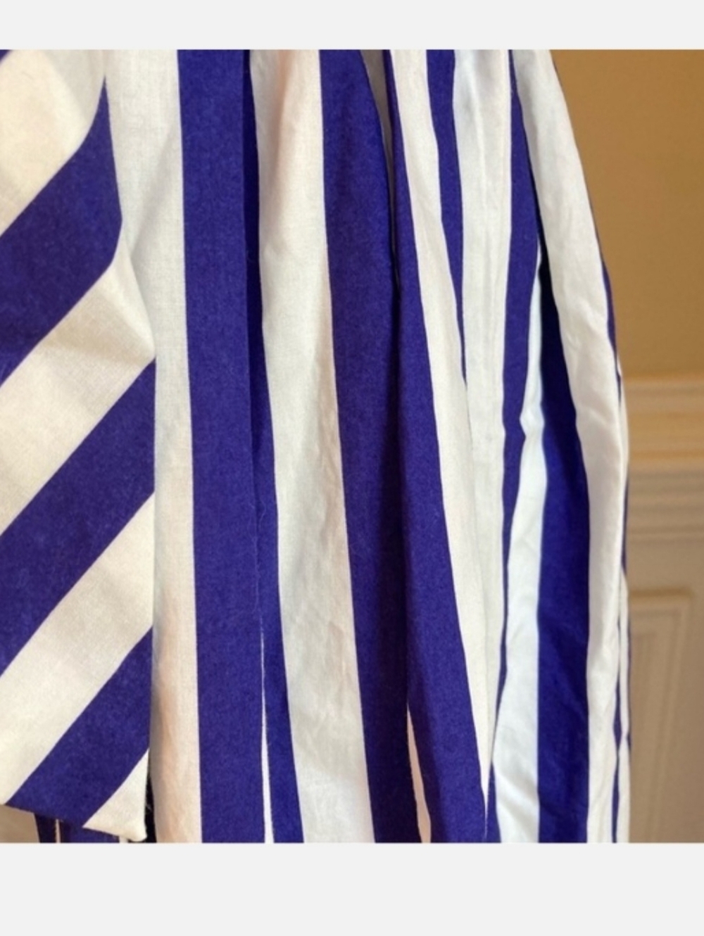 J CREW Blue White Cabana Stripe Ruffle Maxi Dress NWT - Picture 5 of 9